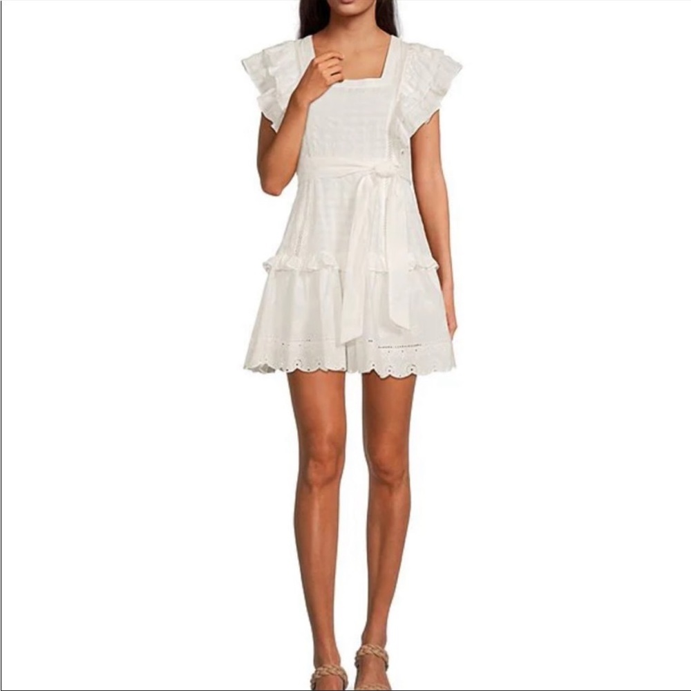 White ruffle mini dress